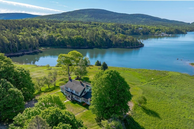 480 Sound Dr, Mount Desert, ME 04660 - aerial view with a view of trees and a water and mountain view
