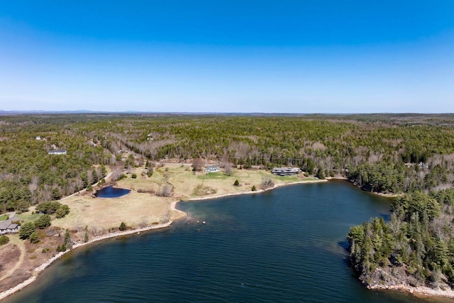 480 Sound Dr, Mount Desert, ME 04660 - birds eye view of property featuring a water view and a forest view