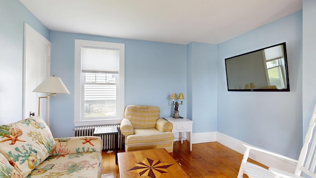 19 Spruce Head Rd, South Thomaston, ME 04858 - sitting room with radiator heating unit and wood finished floors