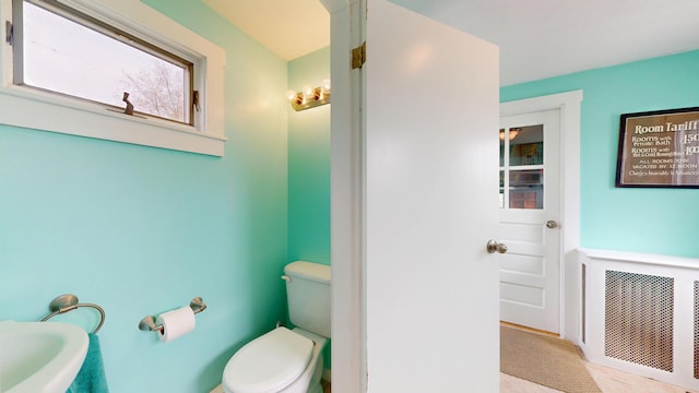 19 Spruce Head Rd, South Thomaston, ME 04858 - bathroom with toilet and a sink