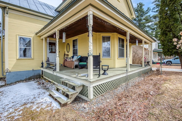 27 Pine St, Eustis, ME 04936 - wooden deck featuring covered porch