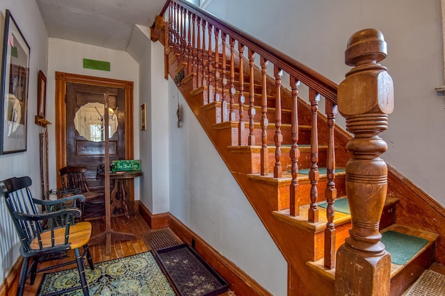 27 Pine St, Eustis, ME 04936 - staircase with wood finished floors