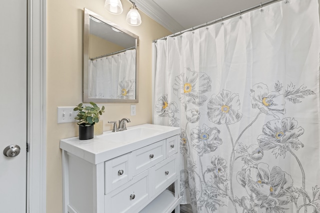 4 Peaceful Way, Windham, ME 04062 - bathroom with ornamental molding and vanity