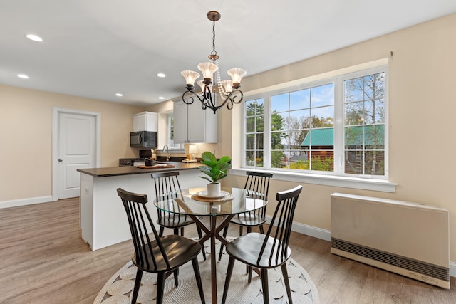 4 Peaceful Way, Windham, ME 04062 - dining space featuring heating unit, light wood-type flooring, baseboards, and recessed lighting