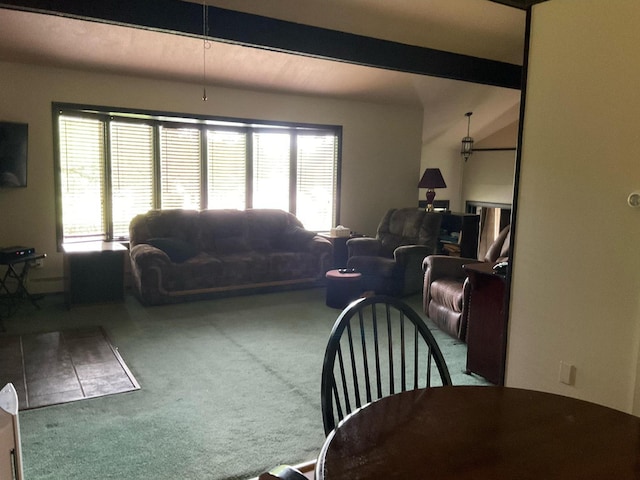 360 Garland Rd, Dexter, ME 04930 - carpeted living area with beam ceiling