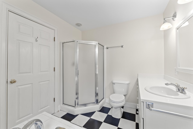 10 Thistleberry Ln, York, ME 03909 - bathroom featuring a stall shower, vanity, and tile patterned floors