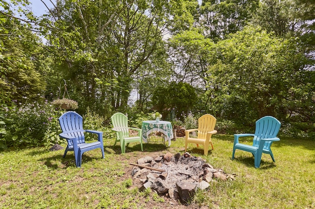10 Thistleberry Ln, York, ME 03909 - view of green lawn featuring an outdoor fire pit