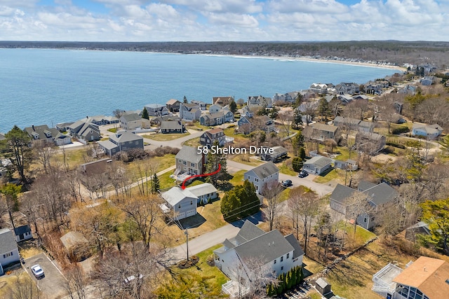 58 Shelton Dr, York, ME 03909 - aerial view featuring a residential view and a water view