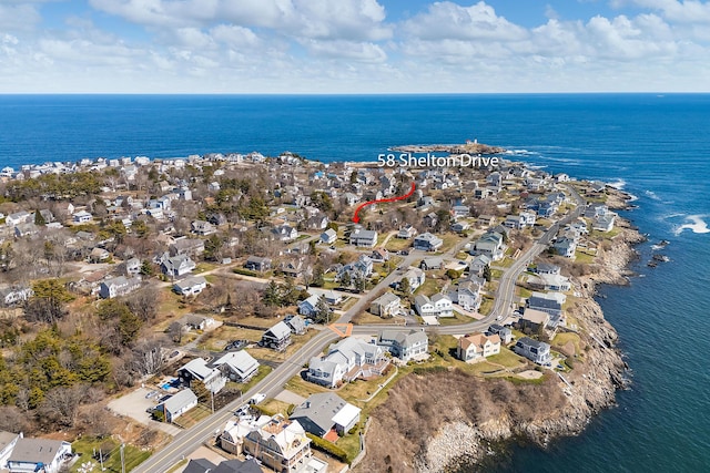 58 Shelton Dr, York, ME 03909 - drone / aerial view featuring a water view and a residential view