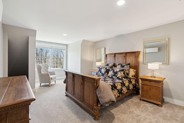 239 Hunter Way, Falmouth, ME 04105 - bedroom with light carpet, baseboards, and recessed lighting