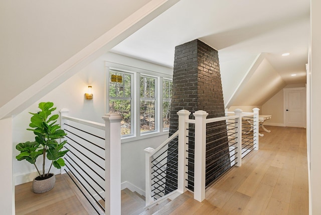 239 Hunter Way, Falmouth, ME 04105 - stairway with hardwood / wood-style floors