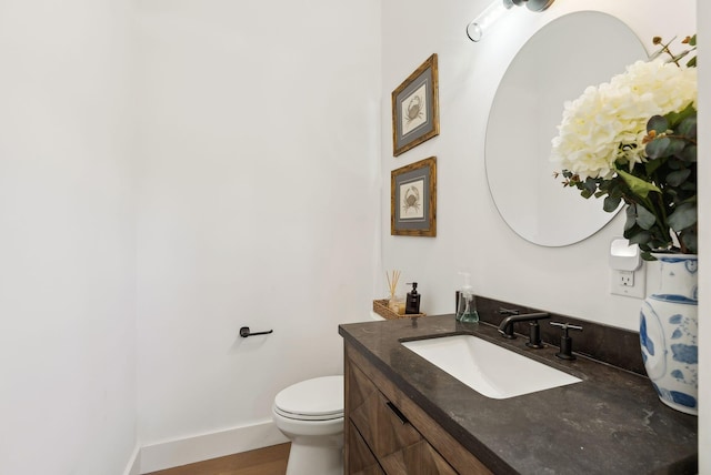 239 Hunter Way, Falmouth, ME 04105 - half bath with vanity, toilet, and baseboards