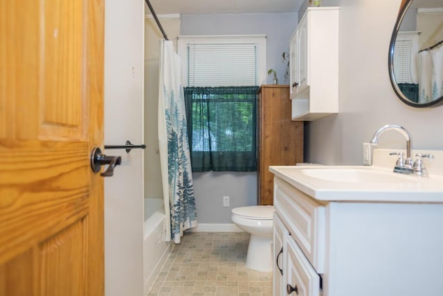 23 Orr St, Wilton, ME 04294 - bathroom featuring vanity and shower / bath combo with shower curtain
