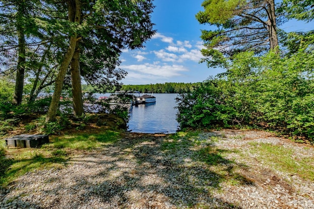 15 Summit Dr, Bridgton, ME 04009 - property view of water featuring a forest view and a boat dock