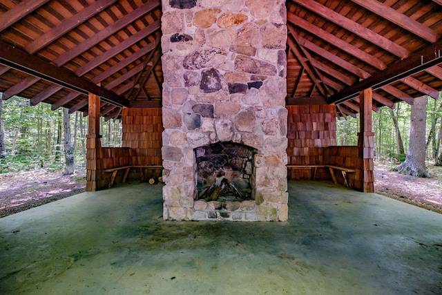 15 Summit Dr, Bridgton, ME 04009 - view of patio / terrace with an outdoor stone fireplace