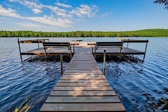 15 Summit Dr, Bridgton, ME 04009 - view of dock featuring a water view and a view of trees