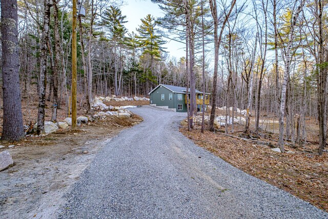 15 Summit Dr, Bridgton, ME 04009 - view of street featuring a wooded view and driveway