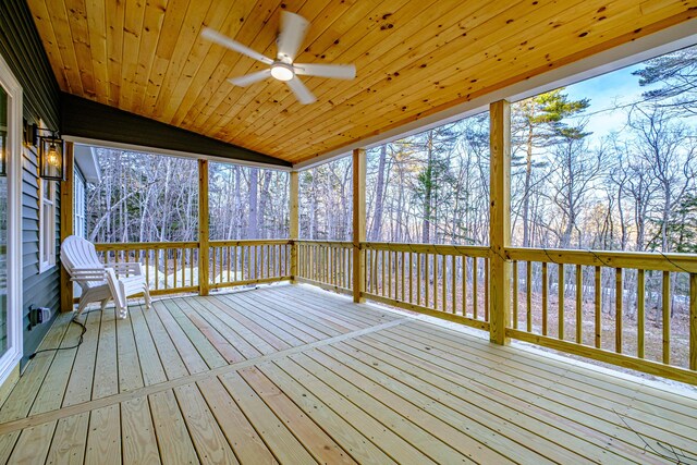 15 Summit Dr, Bridgton, ME 04009 - unfurnished sunroom with a ceiling fan and plenty of natural light
