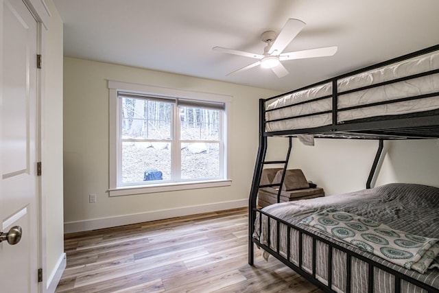 15 Summit Dr, Bridgton, ME 04009 - bedroom featuring light wood-style flooring, baseboards, and a ceiling fan
