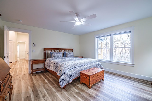 15 Summit Dr, Bridgton, ME 04009 - bedroom featuring light wood finished floors, baseboards, and a ceiling fan