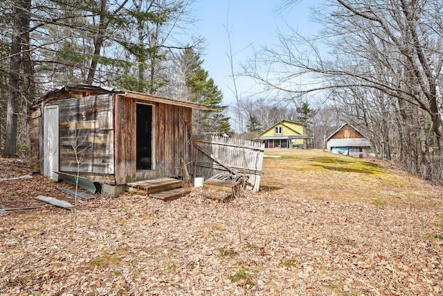 view of outbuilding with an outbuilding