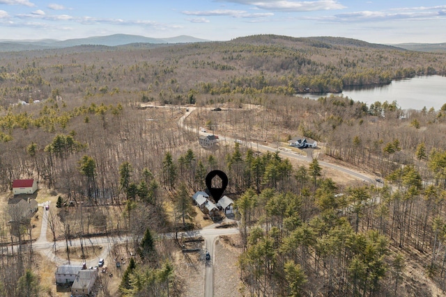 117 Youngs Ridge Rd, Acton, ME 04001 - aerial view featuring a view of trees and a water and mountain view