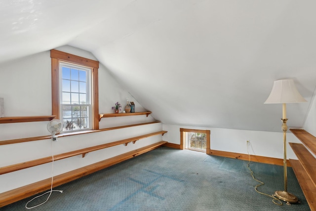 117 Youngs Ridge Rd, Acton, ME 04001 - bonus room with plenty of natural light, carpet, baseboards, and vaulted ceiling