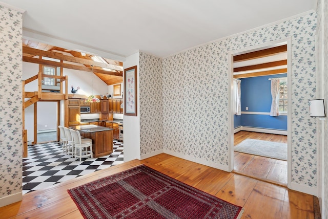 117 Youngs Ridge Rd, Acton, ME 04001 - interior space with light wood-style floors, a baseboard radiator, and baseboards