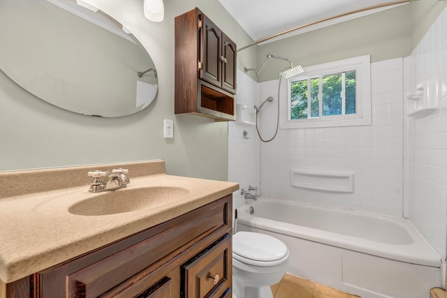 8 Sylvan Rd, Orono, ME 04473 - bathroom featuring vanity, shower / bath combination, and tile patterned flooring