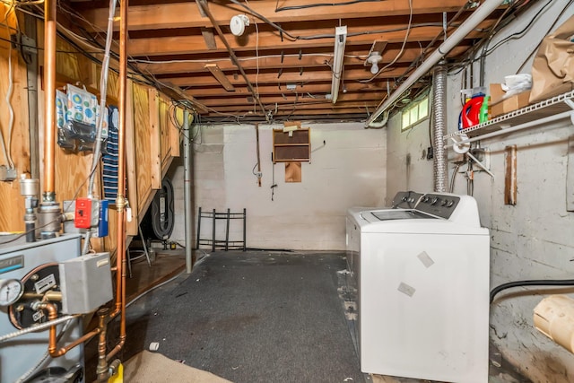 8 Sylvan Rd, Orono, ME 04473 - unfinished below grade area with washing machine and clothes dryer