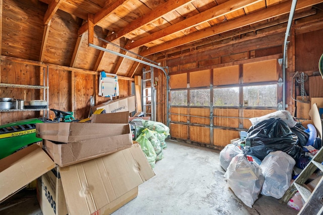 storage featuring a garage