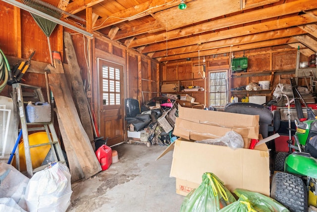 view of storage area