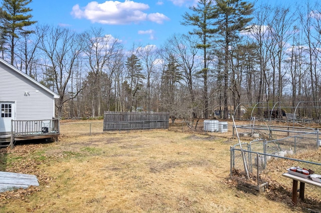 view of yard featuring fence