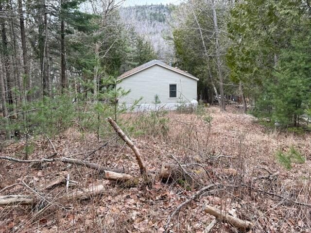 view of yard with a wooded view