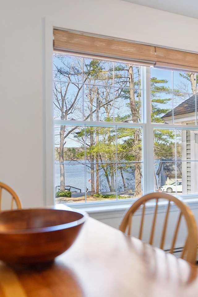 34 Jordan Shore Dr, Poland, ME 04274 - dining area featuring a water view