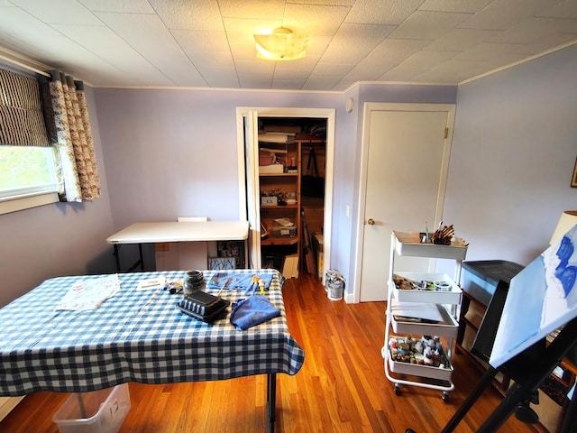 90 Whig St, Winterport, ME 04496 - bedroom featuring wood finished floors, a closet, and crown molding