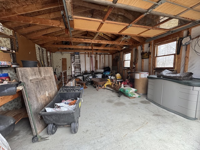 1083 N Rd, Ripley, ME 04930 - misc room featuring unfinished concrete flooring and a garage