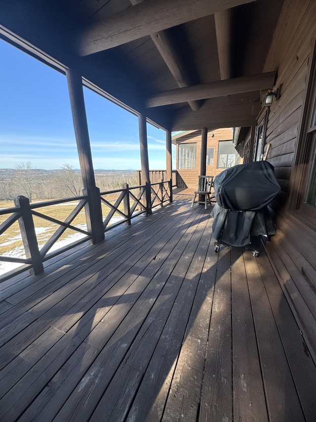 1083 N Rd, Ripley, ME 04930 - deck featuring a grill