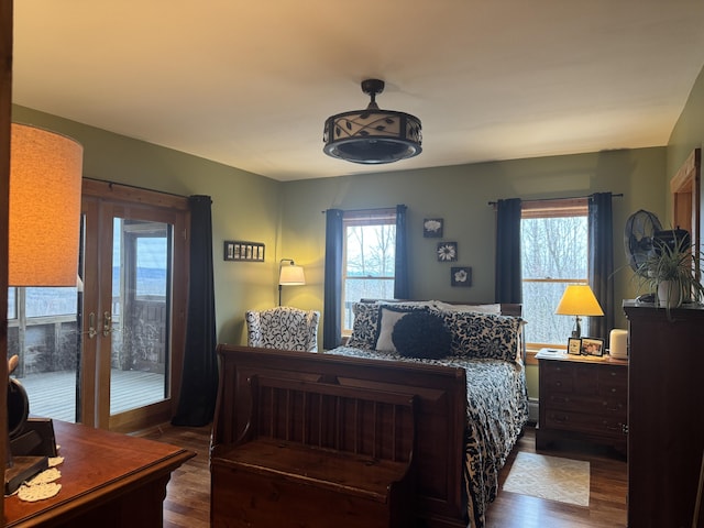 1083 N Rd, Ripley, ME 04930 - bedroom featuring access to exterior and wood finished floors
