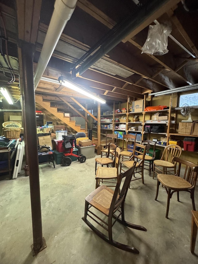 1083 N Rd, Ripley, ME 04930 - unfinished basement with stairs