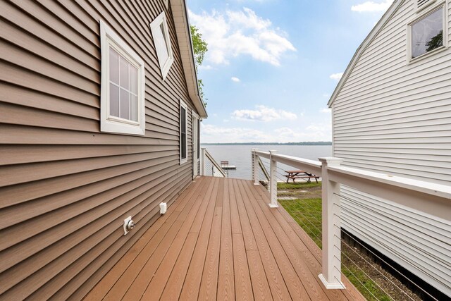 108/9 113 Sandy Beach Rd, Glenburn, ME 04401 - wooden deck with a water view