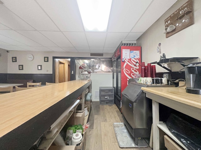 1716 Main St, Mapleton, ME 04757 - interior space featuring a paneled ceiling and wood finished floors