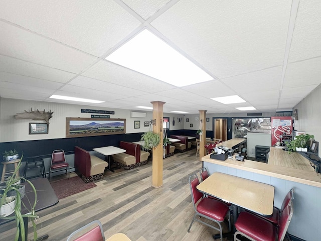 1716 Main St, Mapleton, ME 04757 - interior space with a paneled ceiling and wood finished floors
