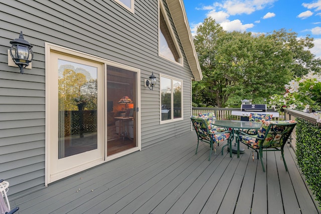 252 General Turner Hill Rd, Turner, ME 04282 - wooden terrace featuring grilling area and outdoor dining space
