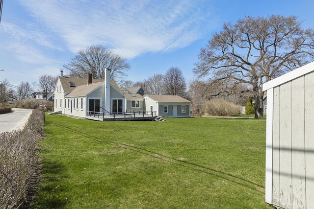 view of yard featuring a deck