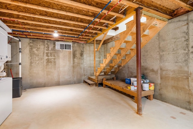 unfinished below grade area with stairway