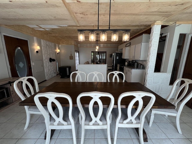 475 Main St, Van Buren, ME 04785 - dining space with light tile patterned floors