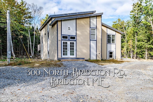 exterior space featuring french doors