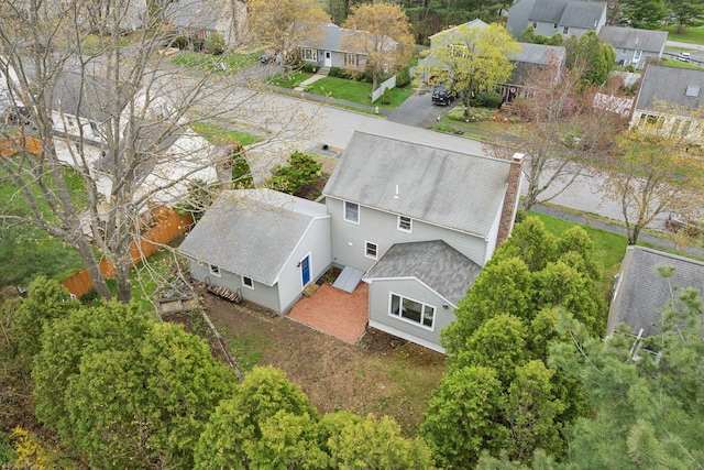 aerial view of residential area