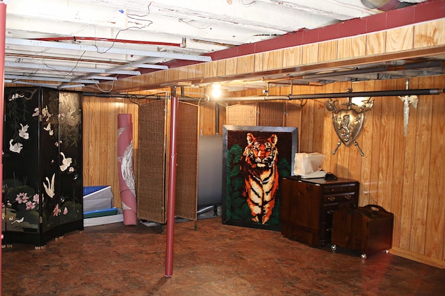165 Pleasant Ave, Madawaska, ME 04756 - unfinished below grade area featuring wooden walls